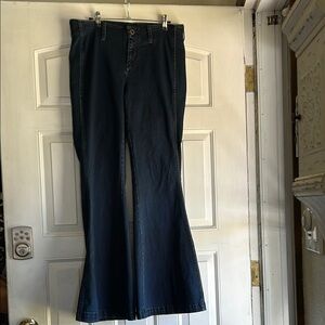 FREE PEOPLE WOMENS FLARE BELL BOTTOM JEANS BOHO SZ 31